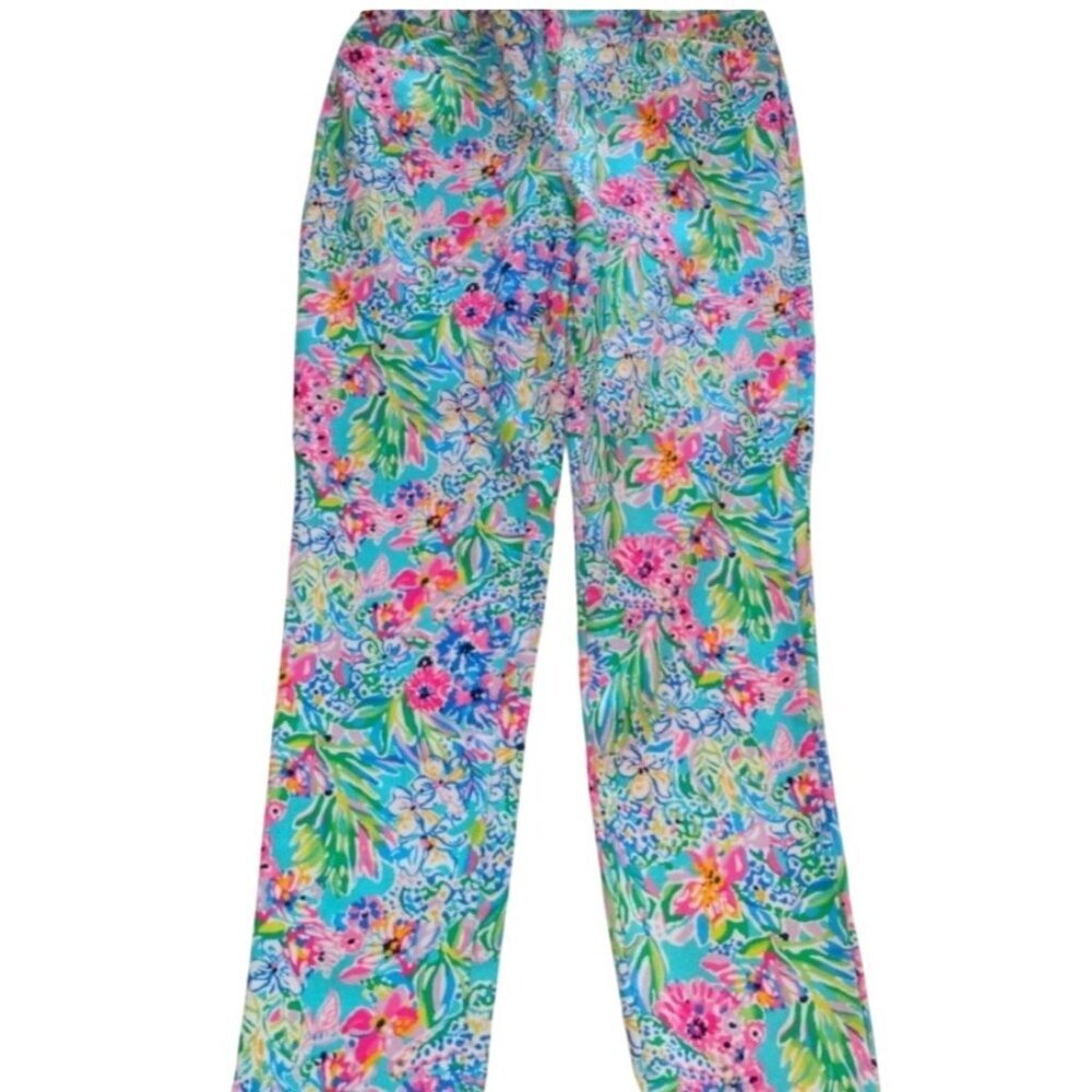 Lilly Pulitzer Corso Pant UPF 50+ Amalfi Blue Best Fishes Golf Size 10